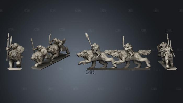 Wolf Riders Strip 4 stl model for CNC