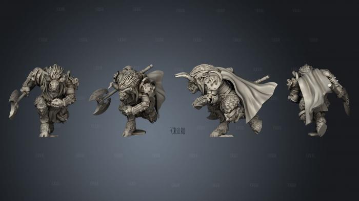 Wooly Minotaur Paladin Charge stl model for CNC