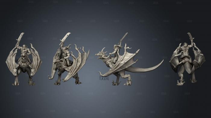 Wyvern with rider stl model for CNC