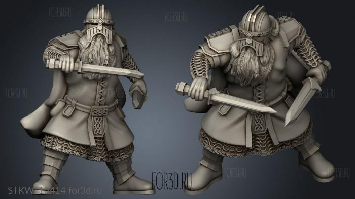 Metal Guard Dwarves dwarf stl model for CNC