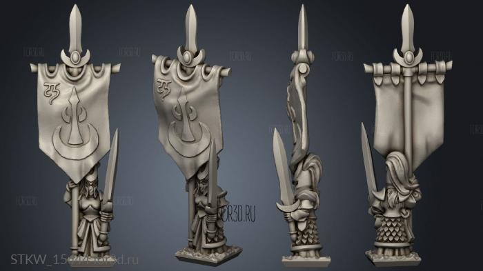 Elf blade master banner stl model for CNC