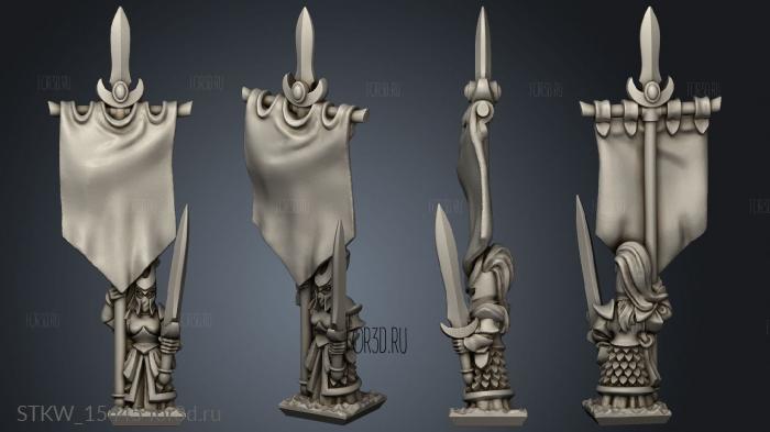 Elf blade master banner blank stl model for CNC