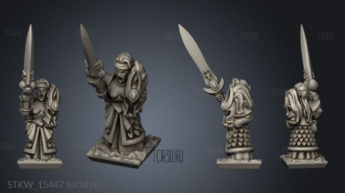 Elf blademaster champion stl model for CNC