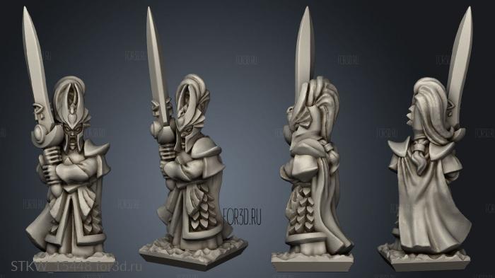 Elf blademaster champion stl model for CNC