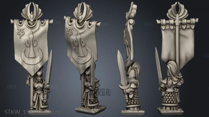 Elf blademaster eagle banner stl model for CNC