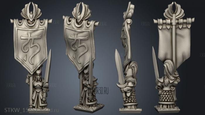 Elf blademaster eagle banner stl model for CNC