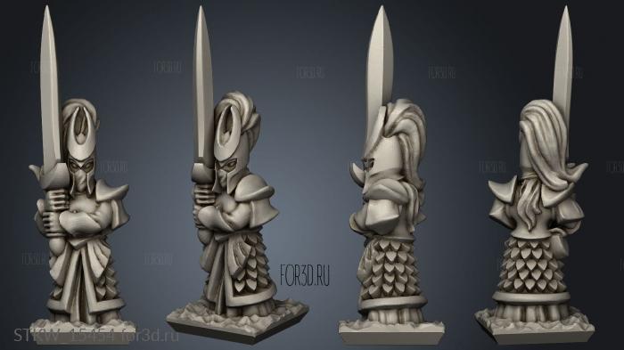 Elf blademaster stl model for CNC