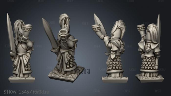 Elf blademaster musician stl model for CNC