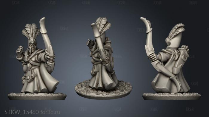 Noble elvenarcher hero terrain stl model for CNC