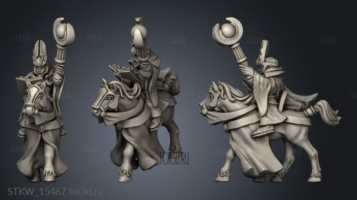 Noble elvesMages mage on horse stl model for CNC