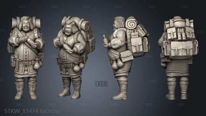 Nomadic Caravan Characters Merchant stl model for CNC