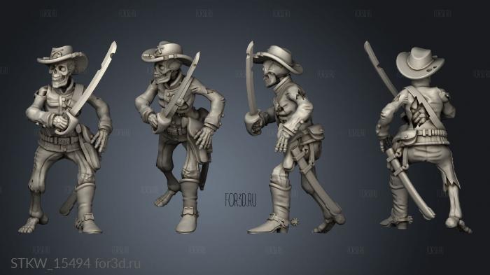 Noon Undeads officer Skeleton stl model for CNC