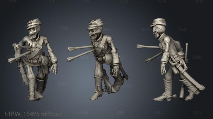 Noon Undeads Soldier Skeleton stl model for CNC