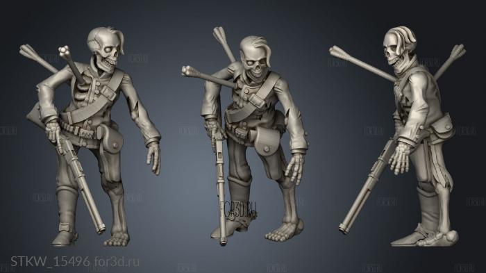 Noon Undeads Soldier Skeleton stl model for CNC