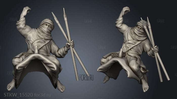 North African Berber with Camel Rider javelins stl model for CNC