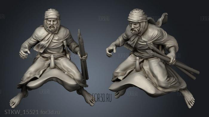 North African Berber with Camel Rider javelins stl model for CNC