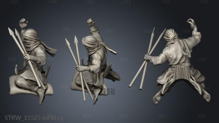 North African Berber with Camel Rider Javelins stl model for CNC