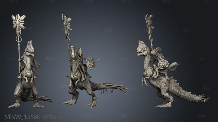 Rider Cavalry Banner Bearer stl model for CNC