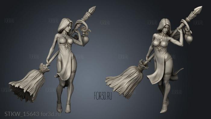 Nutshell Atelier Witch and NSFW Clothed stl model for CNC