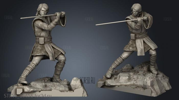 Obi vs Anakin botte droite stl model for CNC