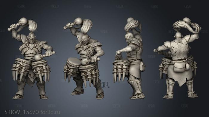 Obsidian drummer stl model for CNC