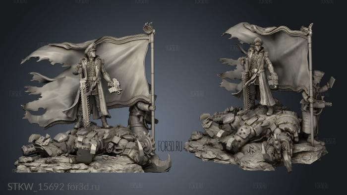 Officer Diorama Aide Flag 3d stl модель для ЧПУ