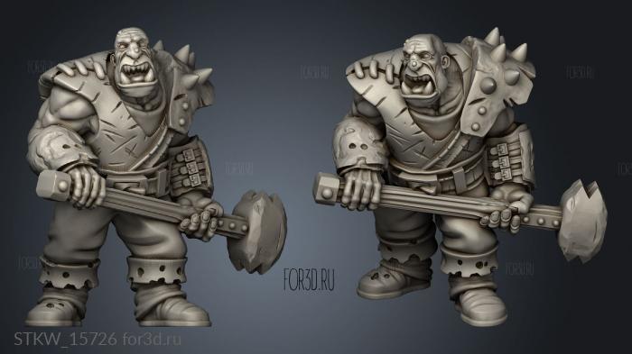 Ogre Doubleed Weapons stl model for CNC