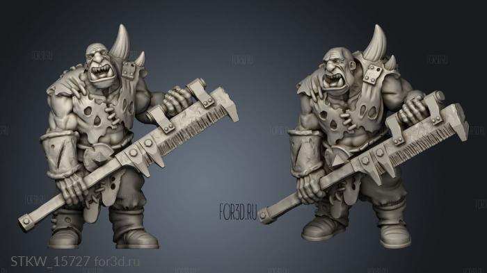 Ogre Doubleed Weapons stl model for CNC