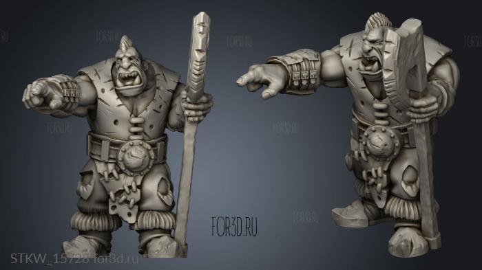 Ogre Doubleed Weapons stl model for CNC