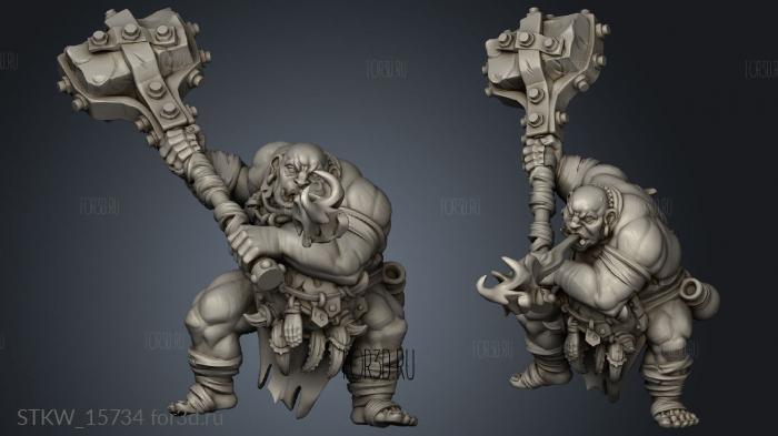 Ogre Firebelly stl model for CNC