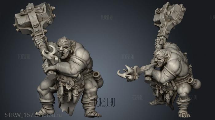 Ogre Firebelly stl model for CNC