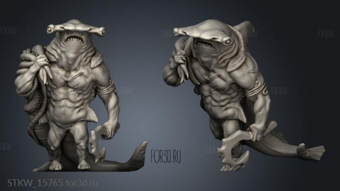 Ogres Sharkman stl model for CNC