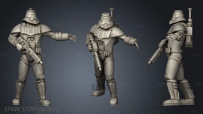 Old Dark Trooper Captain stl model for CNC