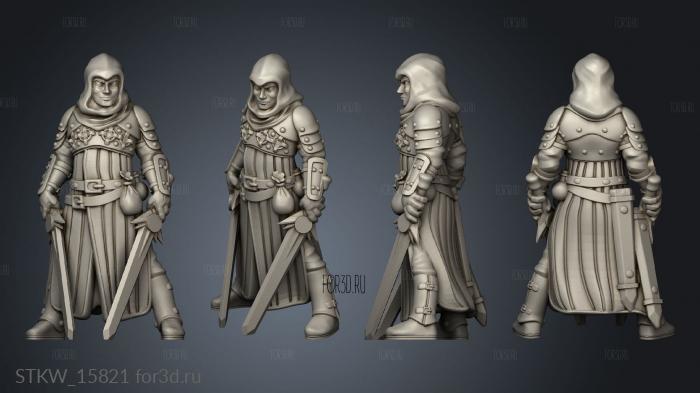 Adventurer with Dual Swords stl model for CNC