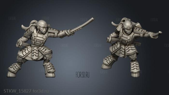 Alien Samurai Attack stl model for CNC