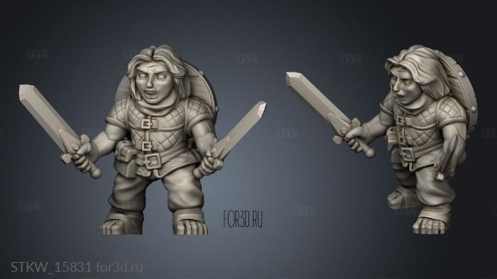 Angry Halfling stl model for CNC