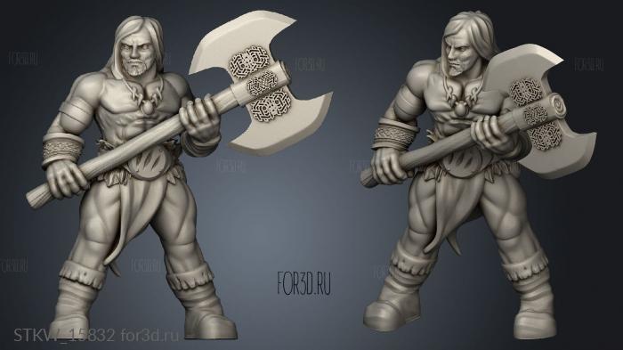 Barbarian stl model for CNC