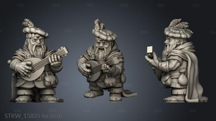 Bard Dwarf stl model for CNC