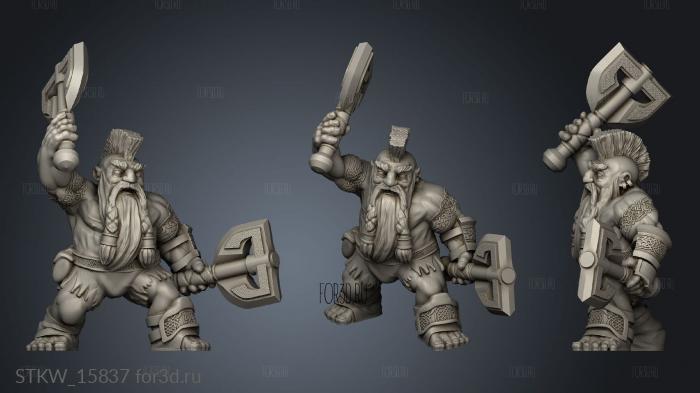 Berserker Dwarf stl model for CNC