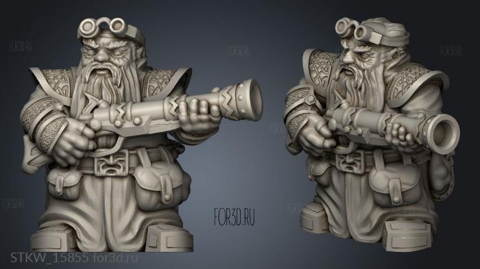 Dwarf Big Gun stl model for CNC