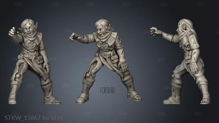 Elf Male Zombie stl model for CNC