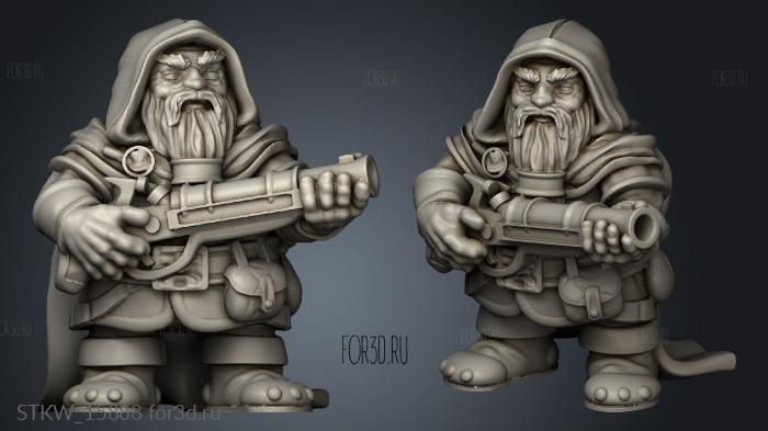 Dwarf Male Rifleman stl model for CNC