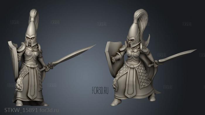 Elf Female Warrior stl model for CNC