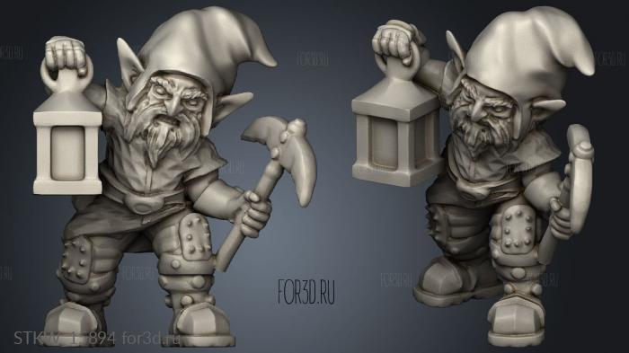 Evil Gnome stl model for CNC