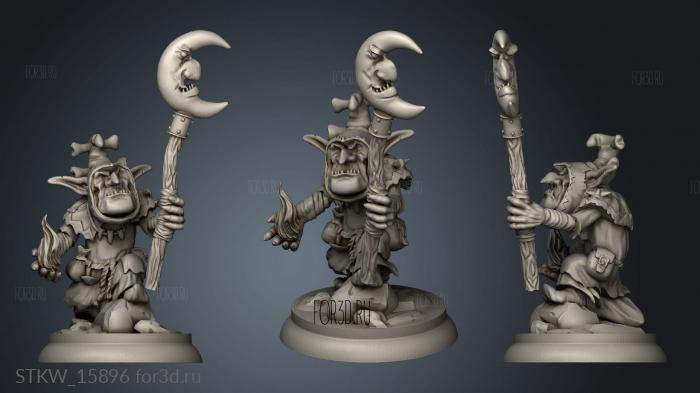 Goblin Male Shaman gob stl model for CNC