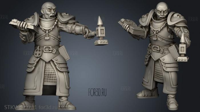 Human Male Warrior Priest stl model for CNC