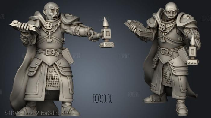 Human Male Warrior Priest stl model for CNC