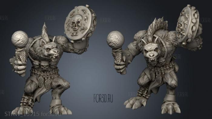 Gnoll Shaman stl model for CNC
