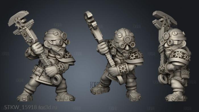 Gnome Tinker Attack stl model for CNC