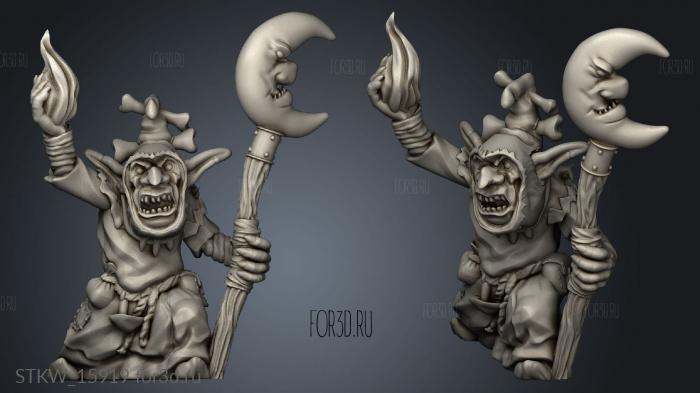 Goblin Warlock stl model for CNC